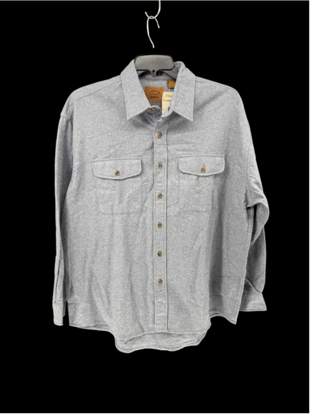 Men's St. John's Bay Casual Button Down Shirt XL Grey